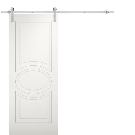 Vdomdoors Barn Interior Door, 36" x 96", White MELA7001BD-S-WS-3696